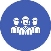 Team Glyph Circle Background Icon vector