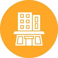 Office Building Glyph Circle Background Icon vector