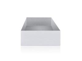 blank packaging white cardboard box isolated on white background ready for packaging design photo