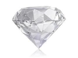 Dazzling diamond on white background photo