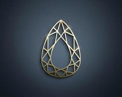 Abstract luxury template with gold diamond outlined shape photo
