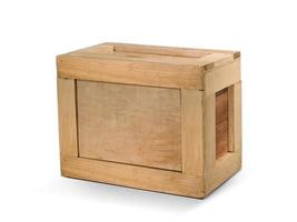 wooden box Isolated on White Background photo