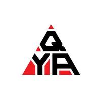 QYA triangle letter logo design with triangle shape. QYA triangle logo design monogram. QYA triangle vector logo template with red color. QYA triangular logo Simple, Elegant, and Luxurious Logo.