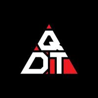 diseño de logotipo de letra triangular qdt con forma de triángulo. monograma de diseño de logotipo de triángulo qdt. plantilla de logotipo de vector de triángulo qdt con color rojo. logotipo triangular qdt logotipo simple, elegante y lujoso.