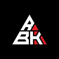 Diseño de logotipo de letra triangular rbk con forma de triángulo. monograma de diseño de logotipo de triángulo rbk. plantilla de logotipo de vector de triángulo rbk con color rojo. logotipo triangular rbk logotipo simple, elegante y lujoso.