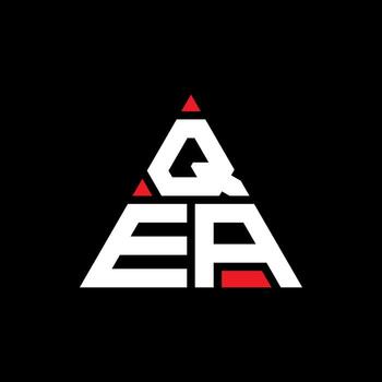 QEA triangle letter logo design with triangle shape. QEA triangle logo design monogram. QEA triangle vector logo template with red color. QEA triangular logo Simple, Elegant, and Luxurious Logo.