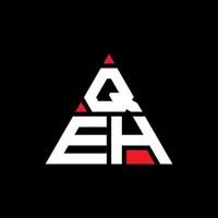 QEH triangle letter logo design with triangle shape. QEH triangle logo design monogram. QEH triangle vector logo template with red color. QEH triangular logo Simple, Elegant, and Luxurious Logo.