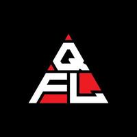 QFL triangle letter logo design with triangle shape. QFL triangle logo design monogram. QFL triangle vector logo template with red color. QFL triangular logo Simple, Elegant, and Luxurious Logo.