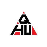 diseño de logotipo de letra triangular qhu con forma de triángulo. monograma de diseño del logotipo del triángulo qhu. plantilla de logotipo de vector de triángulo qhu con color rojo. logotipo triangular qhu logotipo simple, elegante y lujoso.