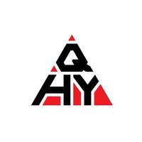 QHY triangle letter logo design with triangle shape. QHY triangle logo design monogram. QHY triangle vector logo template with red color. QHY triangular logo Simple, Elegant, and Luxurious Logo.