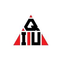 diseño de logotipo de letra triangular qiu con forma de triángulo. monograma de diseño del logotipo del triángulo qiu. plantilla de logotipo de vector de triángulo qiu con color rojo. logotipo triangular qiu logotipo simple, elegante y lujoso.