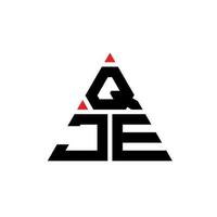 QJE triangle letter logo design with triangle shape. QJE triangle logo design monogram. QJE triangle vector logo template with red color. QJE triangular logo Simple, Elegant, and Luxurious Logo.