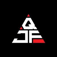 QJF triangle letter logo design with triangle shape. QJF triangle logo design monogram. QJF triangle vector logo template with red color. QJF triangular logo Simple, Elegant, and Luxurious Logo.