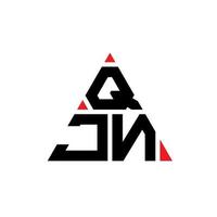 QJN triangle letter logo design with triangle shape. QJN triangle logo design monogram. QJN triangle vector logo template with red color. QJN triangular logo Simple, Elegant, and Luxurious Logo.