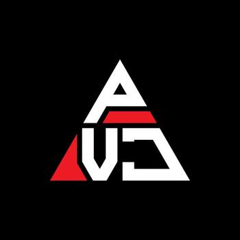 PVJ triangle letter logo design with triangle shape. PVJ triangle logo design monogram. PVJ triangle vector logo template with red color. PVJ triangular logo Simple, Elegant, and Luxurious Logo.
