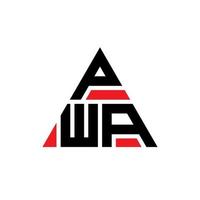 diseño de logotipo de letra triangular pwa con forma de triángulo. monograma de diseño del logotipo del triángulo pwa. plantilla de logotipo de vector de triángulo pwa con color rojo. logotipo triangular pwa logotipo simple, elegante y lujoso.