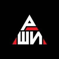 diseño de logotipo de letra de triángulo pwn con forma de triángulo. monograma de diseño de logotipo de triángulo pwn. plantilla de logotipo de vector de triángulo pwn con color rojo. logo triangular pwn logo simple, elegante y lujoso.