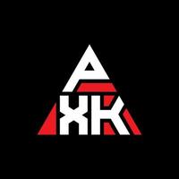 PXK triangle letter logo design with triangle shape. PXK triangle logo design monogram. PXK triangle vector logo template with red color. PXK triangular logo Simple, Elegant, and Luxurious Logo.