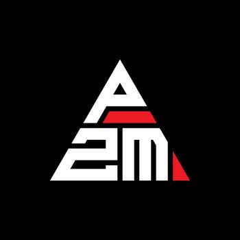 PZM triangle letter logo design with triangle shape. PZM triangle logo design monogram. PZM triangle vector logo template with red color. PZM triangular logo Simple, Elegant, and Luxurious Logo.