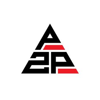 PZP triangle letter logo design with triangle shape. PZP triangle logo design monogram. PZP triangle vector logo template with red color. PZP triangular logo Simple, Elegant, and Luxurious Logo.