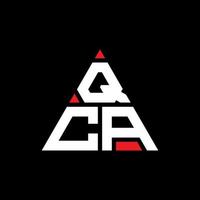 diseño de logotipo de letra triangular qca con forma de triángulo. monograma de diseño del logotipo del triángulo qca. plantilla de logotipo de vector de triángulo qca con color rojo. logotipo triangular qca logotipo simple, elegante y lujoso.