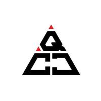diseño de logotipo de letra triangular qcj con forma de triángulo. monograma de diseño del logotipo del triángulo qcj. plantilla de logotipo de vector de triángulo qcj con color rojo. logotipo triangular qcj logotipo simple, elegante y lujoso.