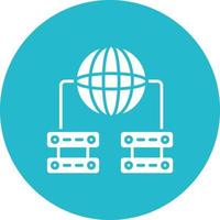 Global Servers Glyph Circle Background Icon vector
