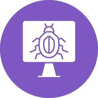 Computer Virus Glyph Circle Background Icon vector