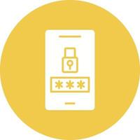 Mobile Password Glyph Circle Background Icon vector
