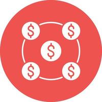 Money Network Glyph Circle Background Icon vector