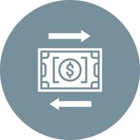 Cash Flow Glyph Circle Background Icon vector