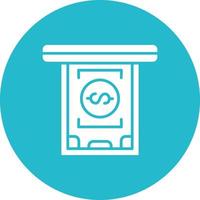 Cash Withdrawal Glyph Circle Background Icon vector