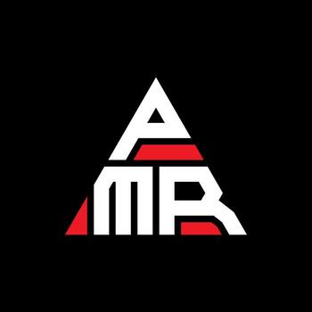 PMR triangle letter logo design with triangle shape. PMR triangle logo design monogram. PMR triangle vector logo template with red color. PMR triangular logo Simple, Elegant, and Luxurious Logo.