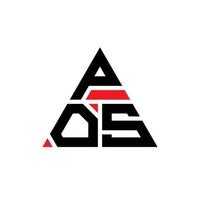 diseño de logotipo de letra triangular pos con forma de triángulo. monograma de diseño de logotipo de triángulo pos. plantilla de logotipo de vector de triángulo pos con color rojo. logo triangular pos logo simple, elegante y lujoso.