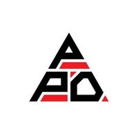 diseño de logotipo de letra de triángulo ppo con forma de triángulo. monograma de diseño de logotipo de triángulo ppo. plantilla de logotipo de vector de triángulo ppo con color rojo. logotipo triangular ppo logotipo simple, elegante y lujoso.