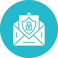 Email Security Glyph Circle Background Icon vector