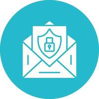 Email Security Glyph Circle Background Icon vector