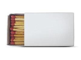 Bright red wooden matches as isolated on a white background photo