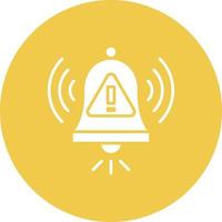 Warning Alarm Glyph Circle Background Icon vector