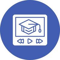 Video Tutorial Glyph Circle Background Icon vector