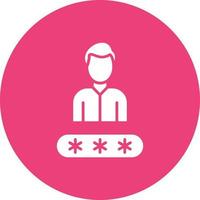 User Login Glyph Circle Background Icon vector