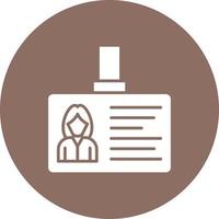 Identification Card Glyph Circle Background Icon vector