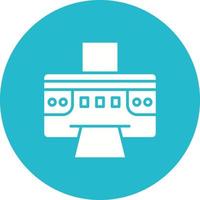 Printer Glyph Circle Background Icon vector