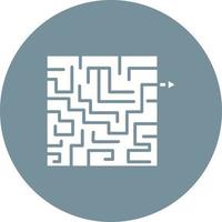 Maze Solution Glyph Circle Background Icon vector