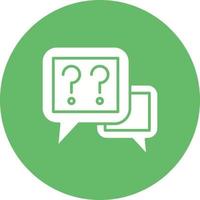 Questions Glyph Circle Background Icon vector