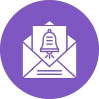 Email Notification Glyph Circle Background Icon vector