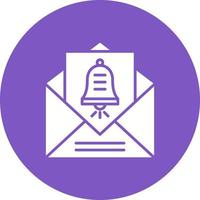 icono de fondo de círculo de glifo de notificación de correo electrónico vector