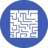Maze Challenge Glyph Circle Background Icon vector