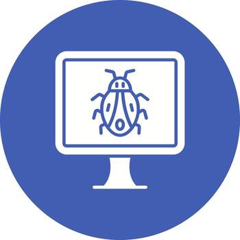 Computer Bug Glyph Circle Background Icon vector