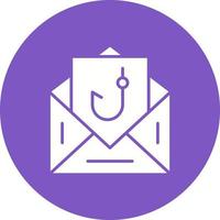 Email Phishing Glyph Circle Background Icon vector